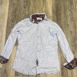 NEW Umberto Carro Positano Mens Blue Italy Long Sleeve Shirt 15 3/4 Euro 40
